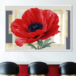 Bold Poppy Bloom Portrait - NicheCanvas