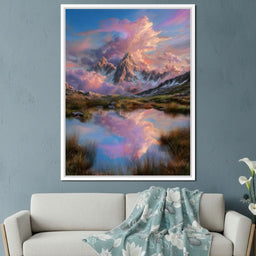 Celestial Peaks Dawn Reflection - NicheCanvas