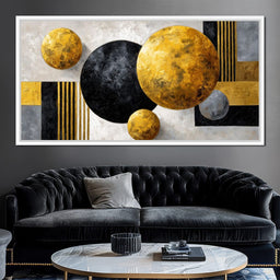 Modern Gold Geometric Orbs - NicheCanvas