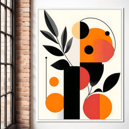 Mid Century Citrus Geometry - NicheCanvas