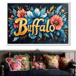 Buffalo Flowers - NicheCanvas