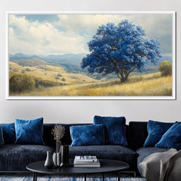 Majestic Cerulean Tree Vista - NicheCanvas