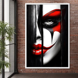 Monochrome Joker Reverie - NicheCanvas