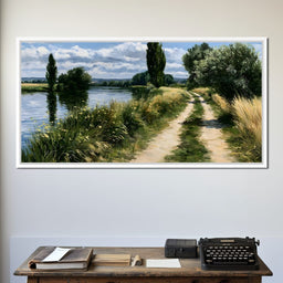 Walking Towards The Summer Riverbank - NicheCanvas