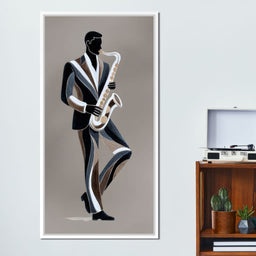 Midnight Jazz Sax Player Elegance - NicheCanvas