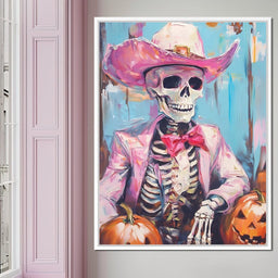Cowboy Skeleton Pumpkin Bash - NicheCanvas