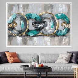 Aqua Rings of Serenity - NicheCanvas