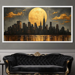 Golden Reflections Skyline - NicheCanvas