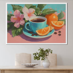 Tropical Morning Cup of Coffee - NicheCanvas