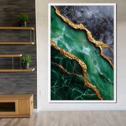 Gilded Emerald Marble Rift - NicheCanvas