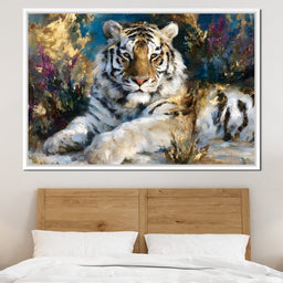 Golden White Tiger Reverie - NicheCanvas