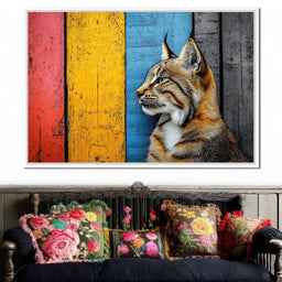 Wild Elegance Against Color Stripes - NicheCanvas