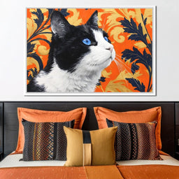 Golden Regal Feline Gaze - NicheCanvas