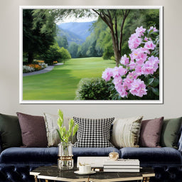 Verdant Meadow's Floral Embrace - NicheCanvas