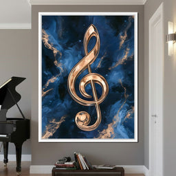 Gilded Melody Floating Through Dark Waters - NicheCanvas