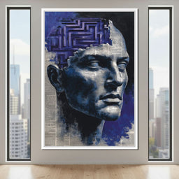 Cobalt Labyrinth Mindscape - NicheCanvas