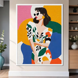 Retro Chic Diva Color Pop Portrait - NicheCanvas