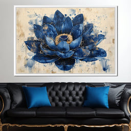 Sapphire Lotus Splendor - NicheCanvas