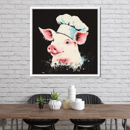 Cheerful Chef Piglet - NicheCanvas