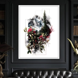 Alpine Peak Floral Montage - NicheCanvas