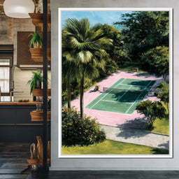 Palm Garden Tennis Court Retreat - NicheCanvas