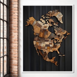 North America & Canada Wooden Art - Johanjjf - NicheCanvas