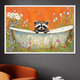 Raccoon Bath - NicheCanvas