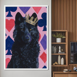 Regal Midnight Wolf Card Royalty - NicheCanvas