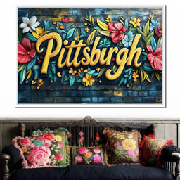 Floral Pittsburgh - NicheCanvas