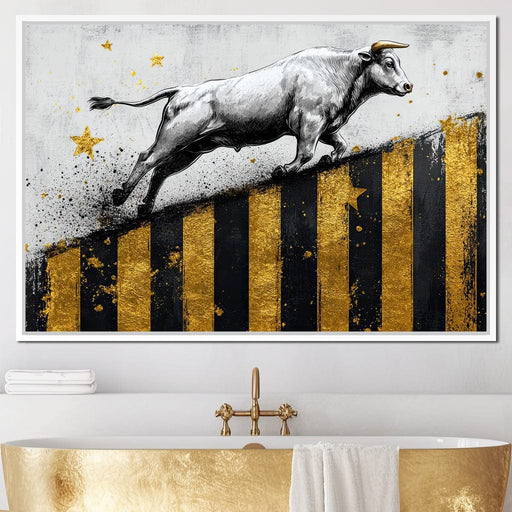 Golden Bull Market Canvas Print