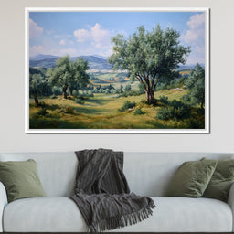 Sunlit Olive Grove Vista - NicheCanvas