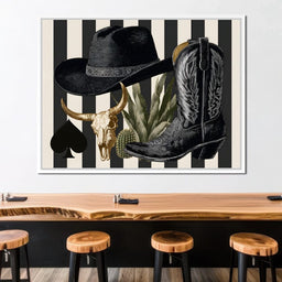 Cowboy Boot Hat Skull Cactus - NicheCanvas