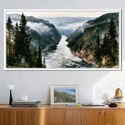 Where The Mountain River Bends - NicheCanvas