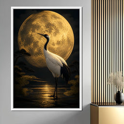 Crane Moonrise - NicheCanvas