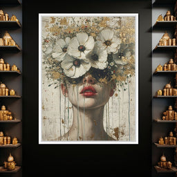 Golden Petal Masquerade - NicheCanvas