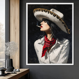 Sombrero Smoke Noir Portrait - NicheCanvas