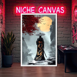 Samurai Moonlight Reverie - NicheCanvas