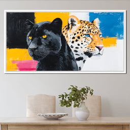 Dual Panther Leopard Portrait - NicheCanvas