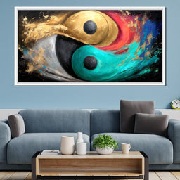 Celestial Duality Gold Turquoise - NicheCanvas