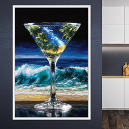 Cosmic Cocktail Island Night - NicheCanvas