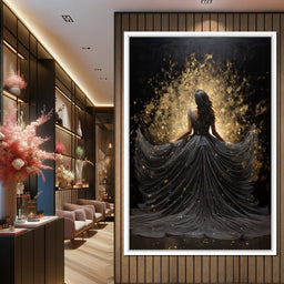 Ethereal Flight in Sparkling Gown - NicheCanvas