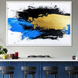 Golden Horizon Brushstroke Fusion - NicheCanvas