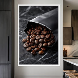 Dark Roast Coffee Bean Spill - NicheCanvas