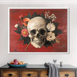 Skull and Floral Reverie - NicheCanvas