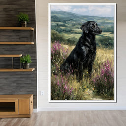 Black Labrador Meadow Sentinel - NicheCanvas