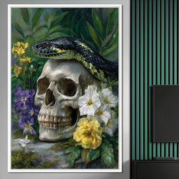 Serpent Crowned Skull Garden - NicheCanvas