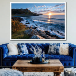 Golden Coastline Sunrise Tide - NicheCanvas