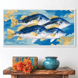 Golden Fins Ocean Quartet - NicheCanvas