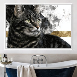 Golden Band Tabby Cat Portrait - NicheCanvas
