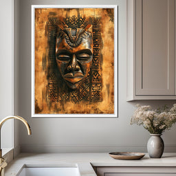 Ancient Tribal Mask Design - NicheCanvas